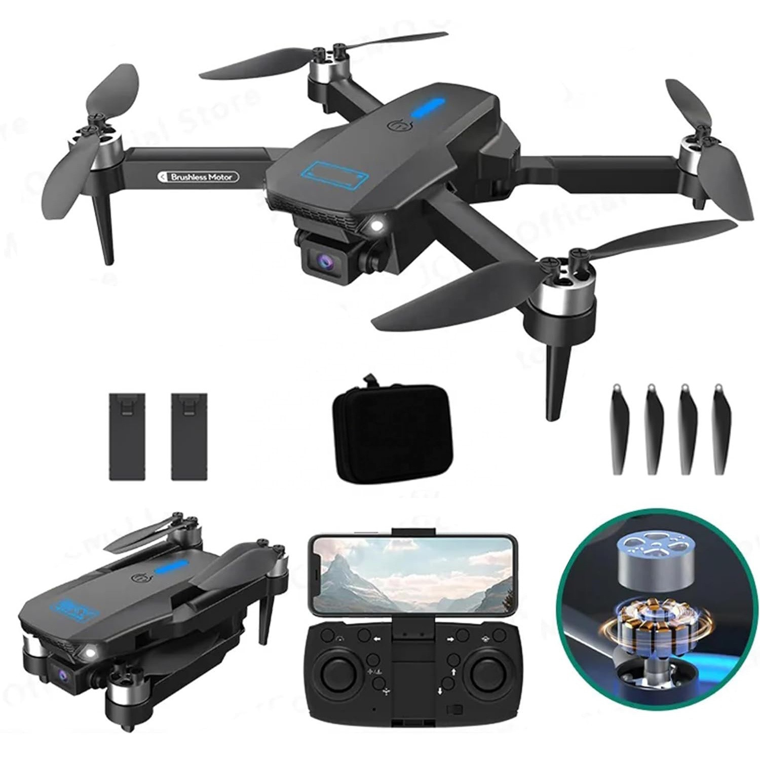 ETL E88 Pro Max Brusless motor Drone, Dual Camera & Dual Battery With Sensor Protect Drone